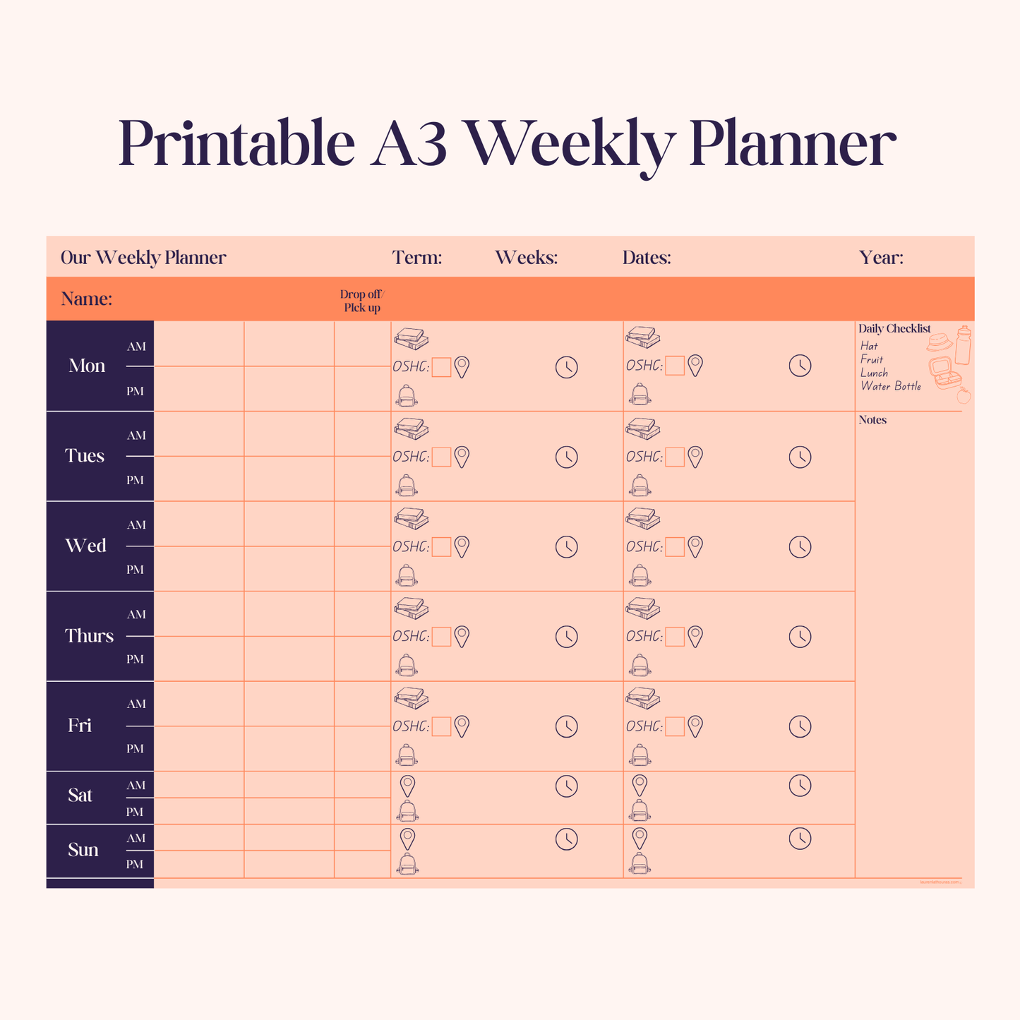 Weekly Family Planner